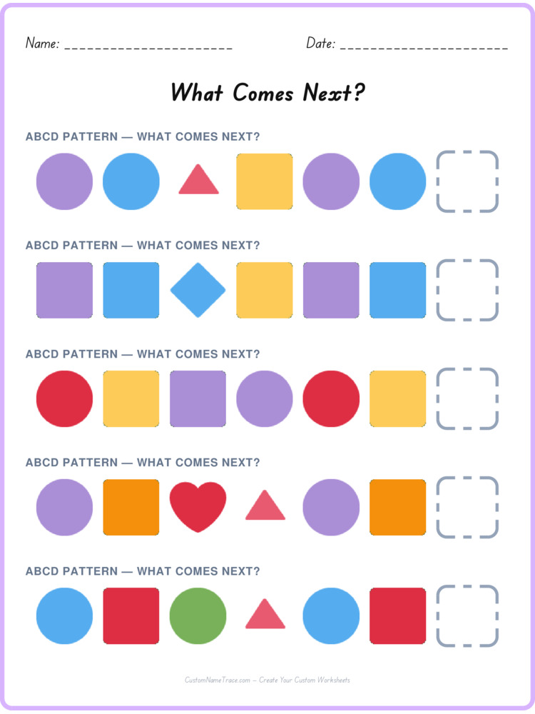 ABCD pattern worksheet 29 for kids