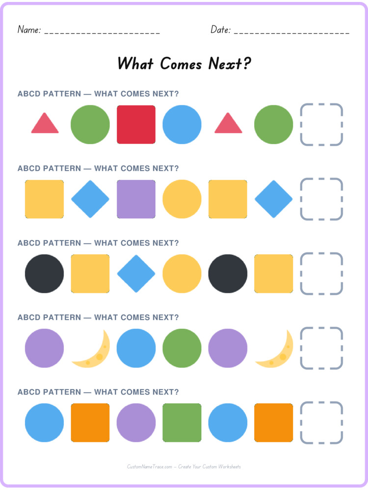 ABCD pattern worksheet 34 for kids