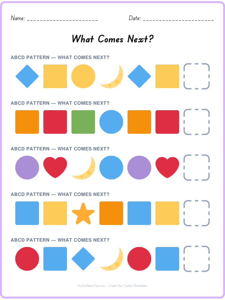 ABCD pattern worksheet 35 for kids