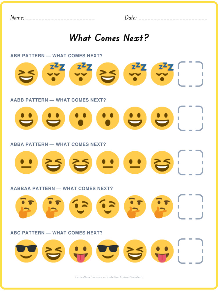 Mixed Review pattern worksheet 100 for kids