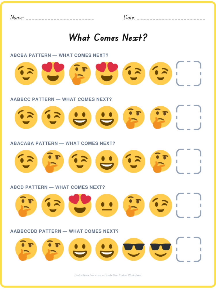 Mixed Review pattern worksheet 102 for kids