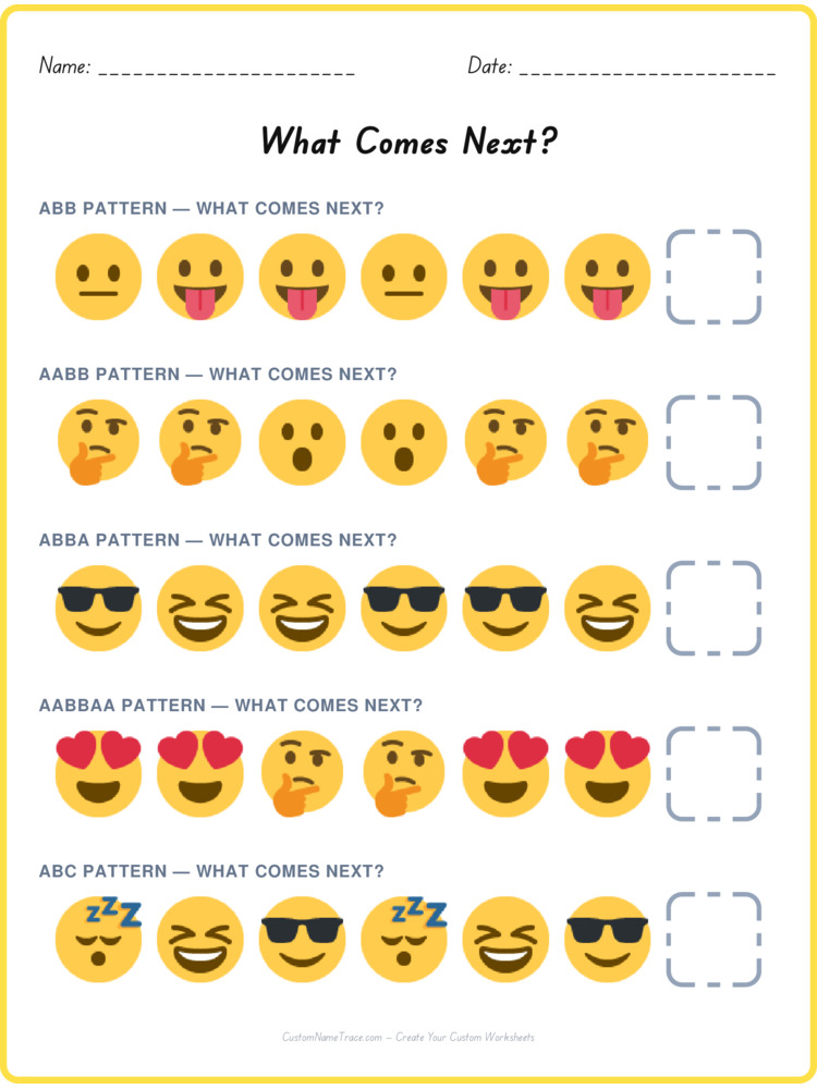 Mixed Review pattern worksheet 108 for kids