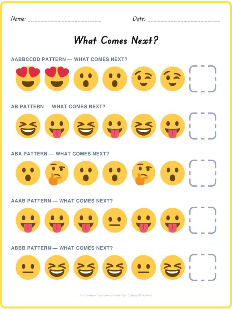 Mixed Review pattern worksheet 109 for kids