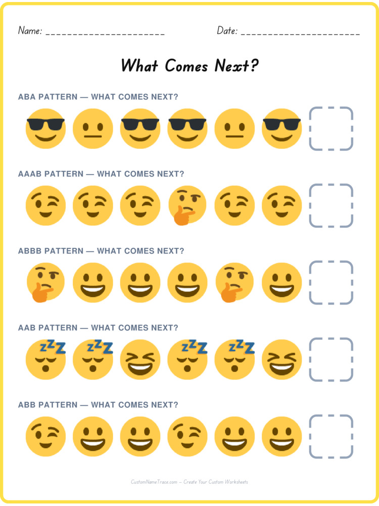 Mixed Review pattern worksheet 11 for kids