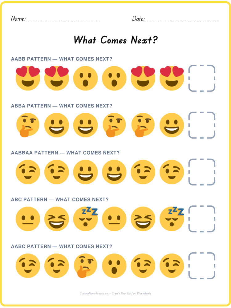 Mixed Review pattern worksheet 111 for kids