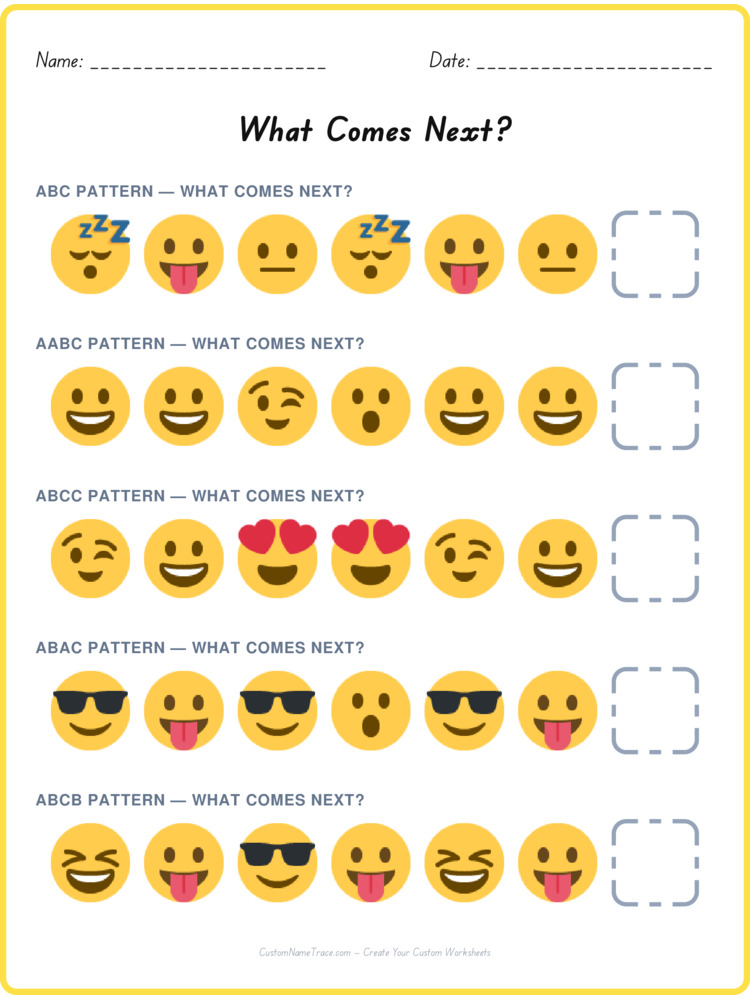Mixed Review pattern worksheet 112 for kids