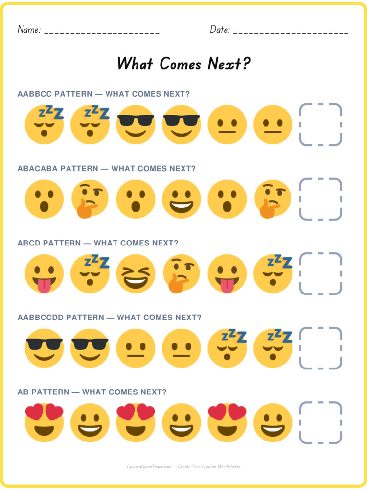 Mixed Review pattern worksheet 114 for kids