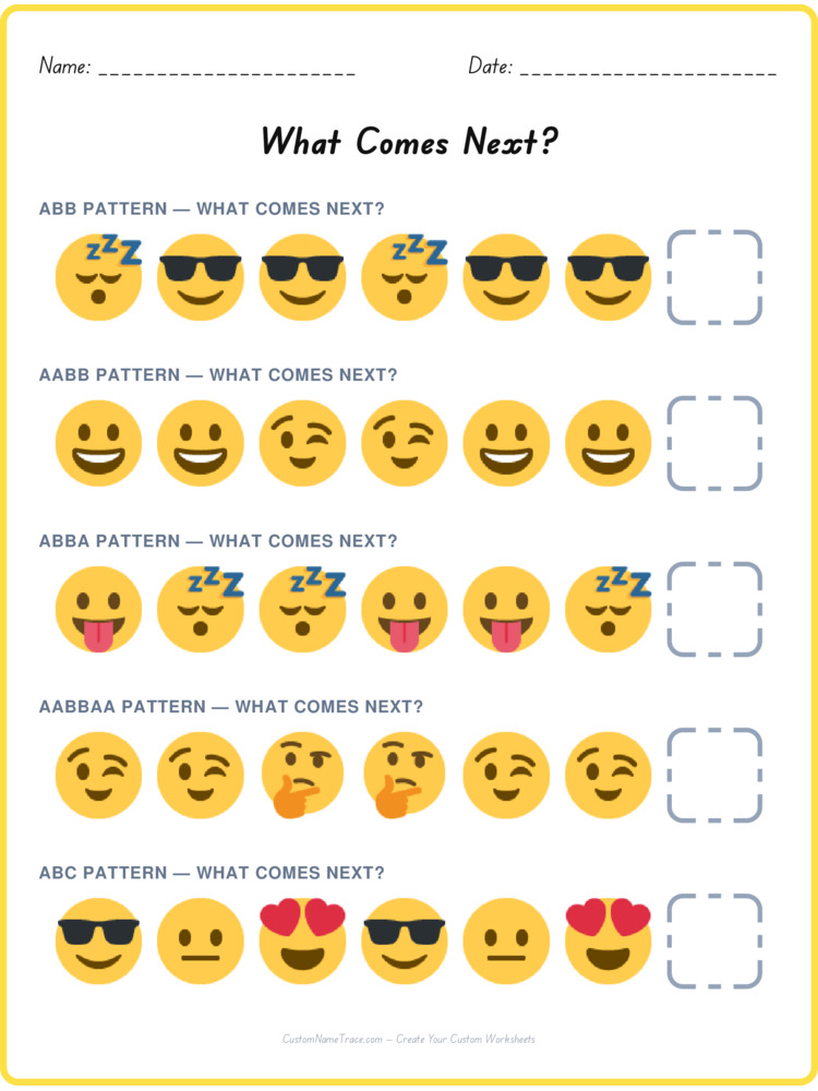 Mixed Review pattern worksheet 115 for kids