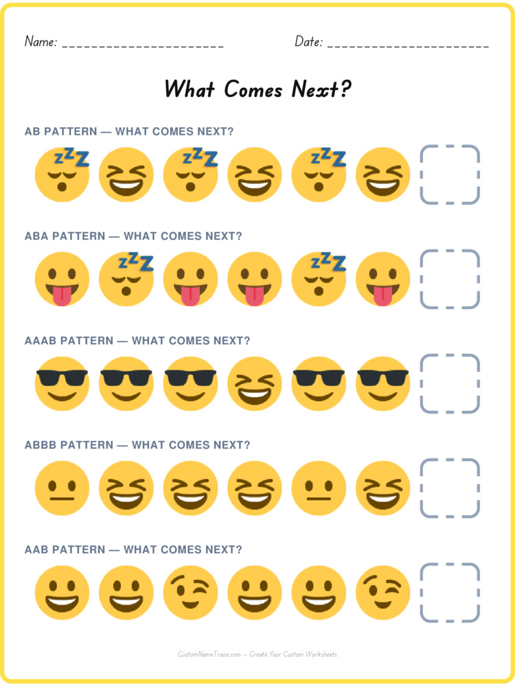 Mixed Review pattern worksheet 116 for kids