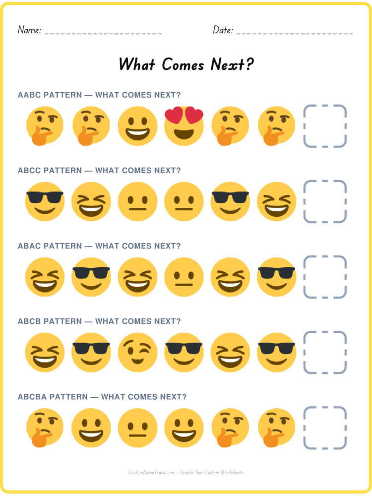 Mixed Review pattern worksheet 118 for kids