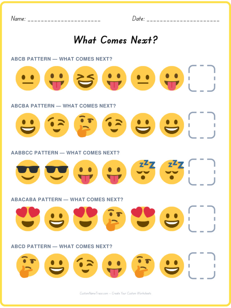 Mixed Review pattern worksheet 119 for kids