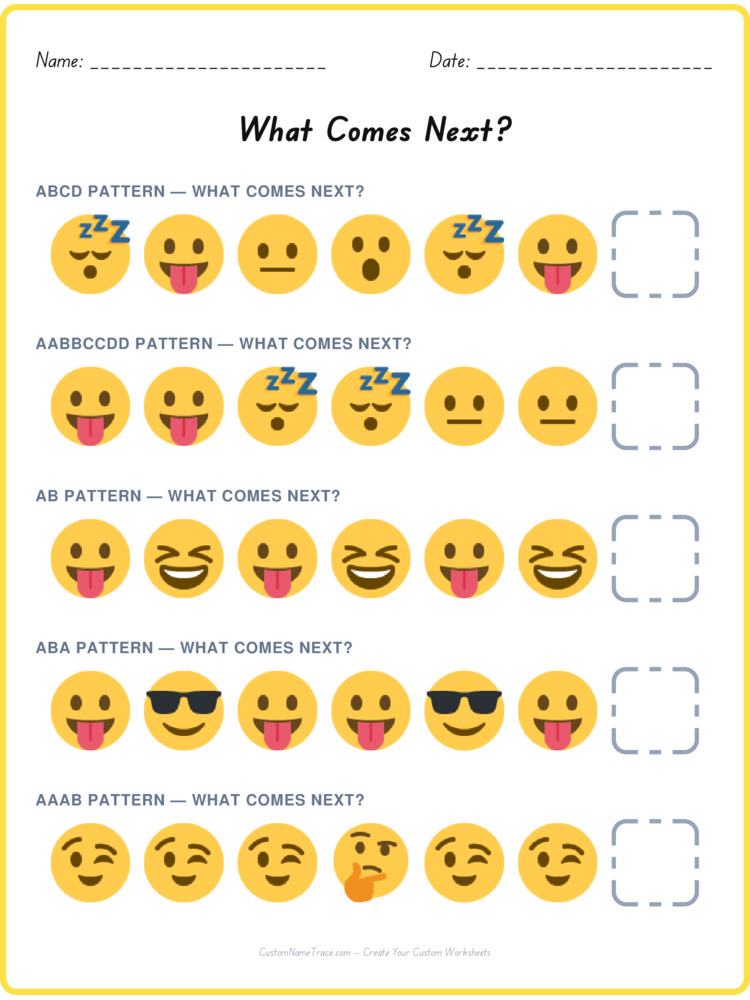 Mixed Review pattern worksheet 121 for kids