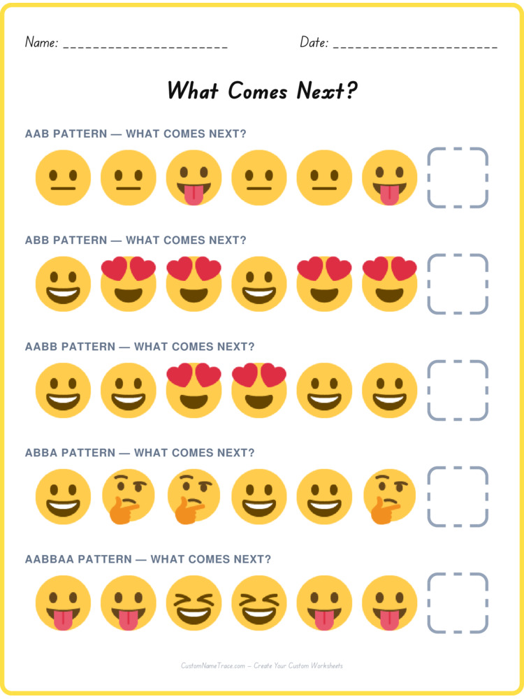Mixed Review pattern worksheet 126 for kids