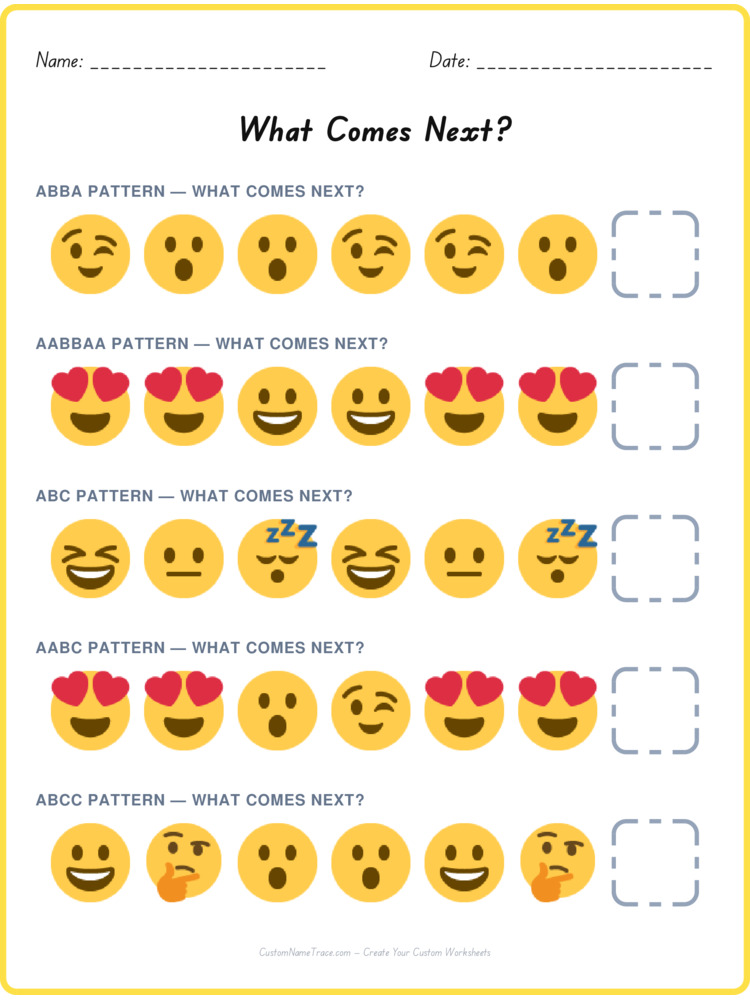 Mixed Review pattern worksheet 13 for kids