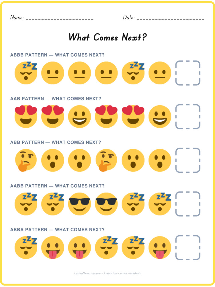 Mixed Review pattern worksheet 134 for kids