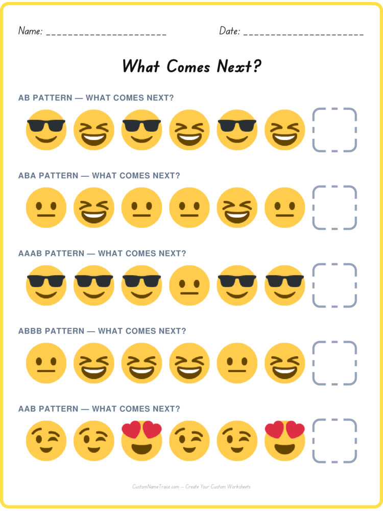 Mixed Review pattern worksheet 135 for kids