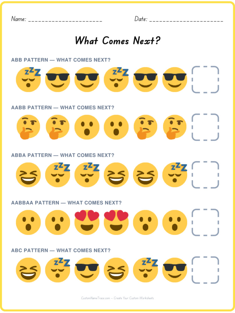 Mixed Review pattern worksheet 136 for kids