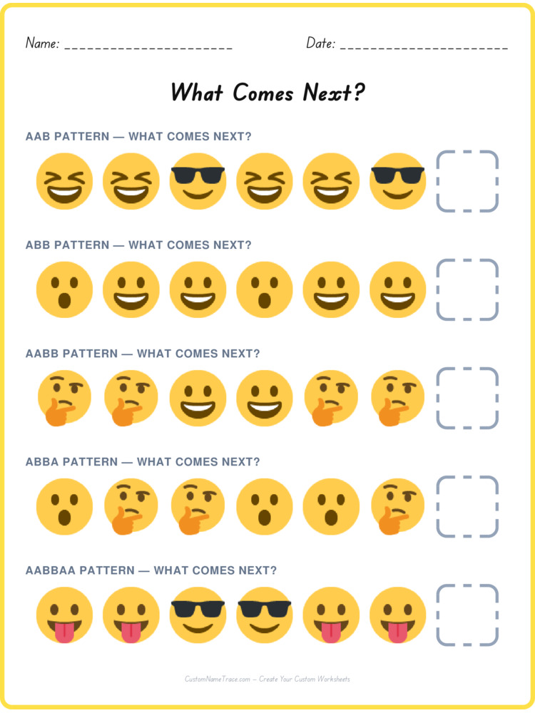 Mixed Review pattern worksheet 137 for kids