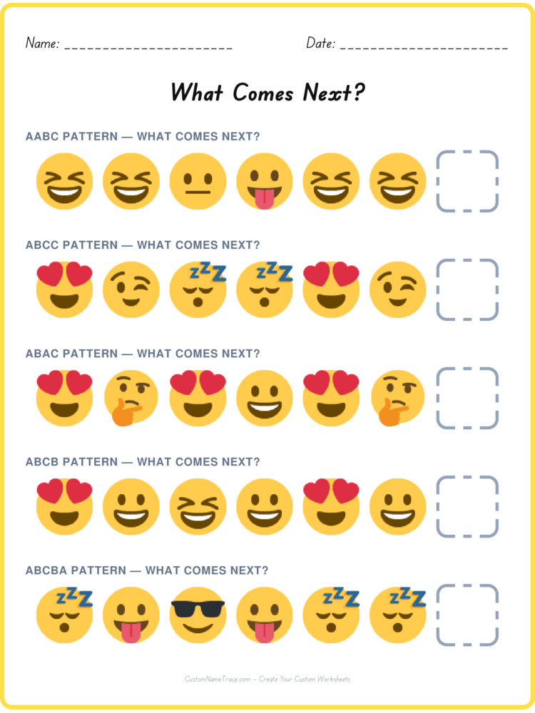 Mixed Review pattern worksheet 138 for kids
