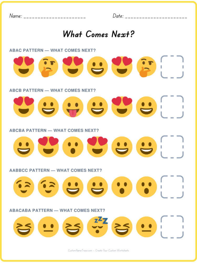 Mixed Review pattern worksheet 139 for kids