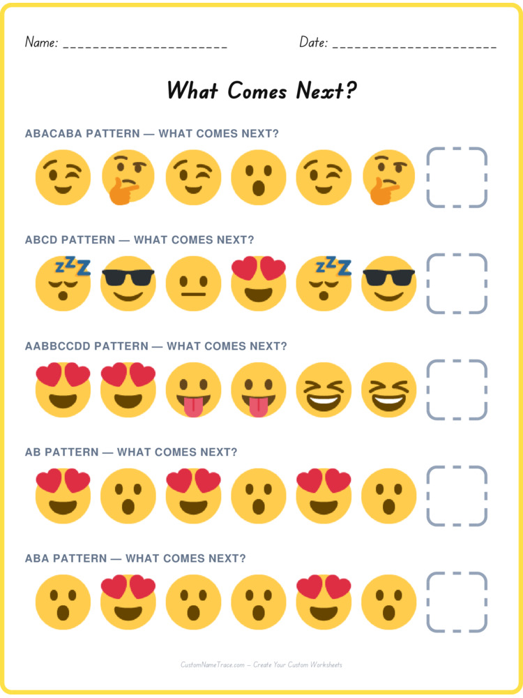 Mixed Review pattern worksheet 14 for kids