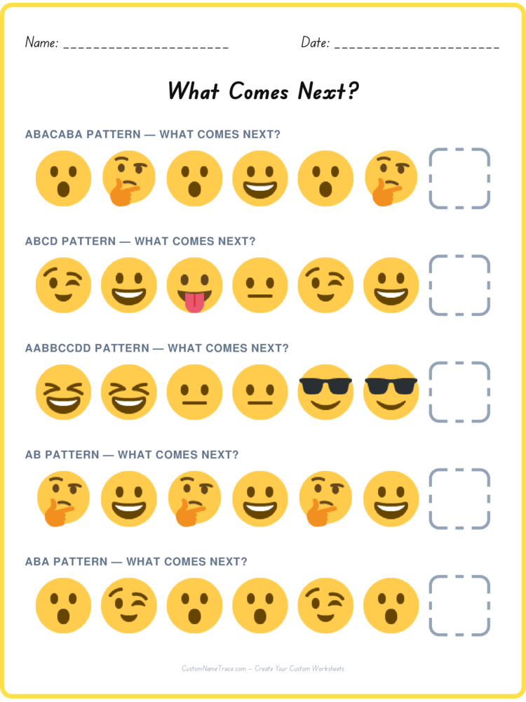 Mixed Review pattern worksheet 140 for kids