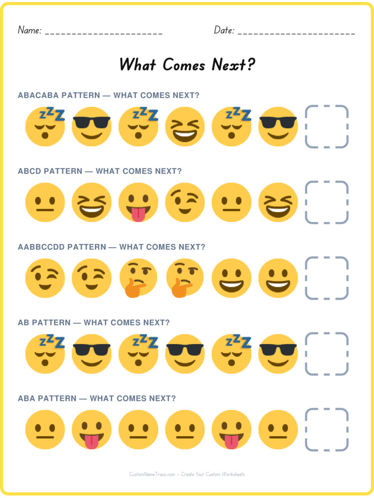 Mixed Review pattern worksheet 141 for kids