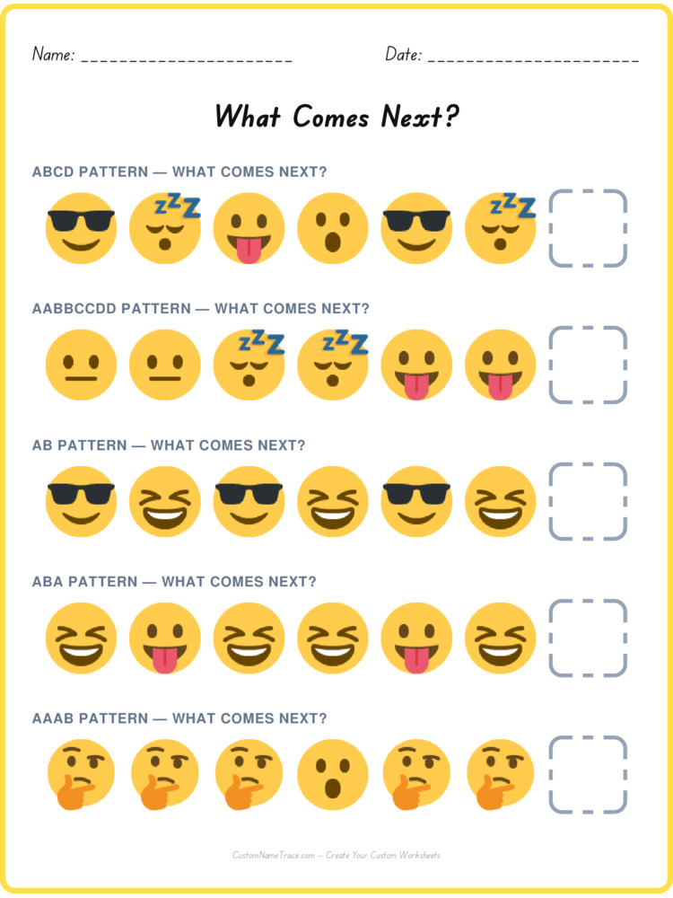 Mixed Review pattern worksheet 143 for kids
