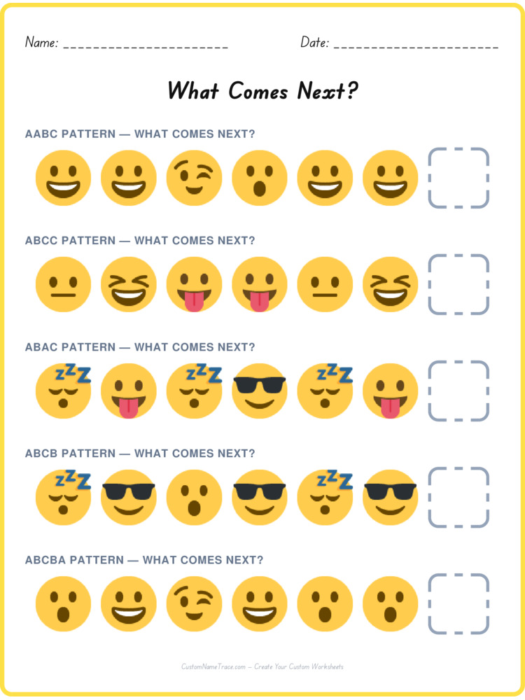 Mixed Review pattern worksheet 144 for kids