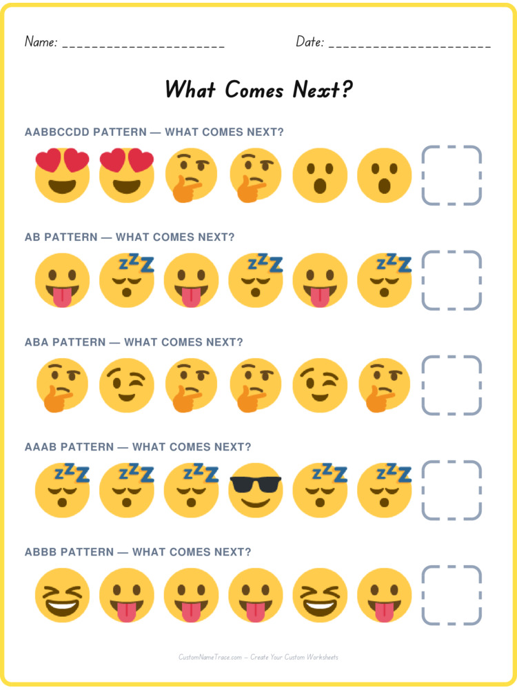Mixed Review pattern worksheet 146 for kids