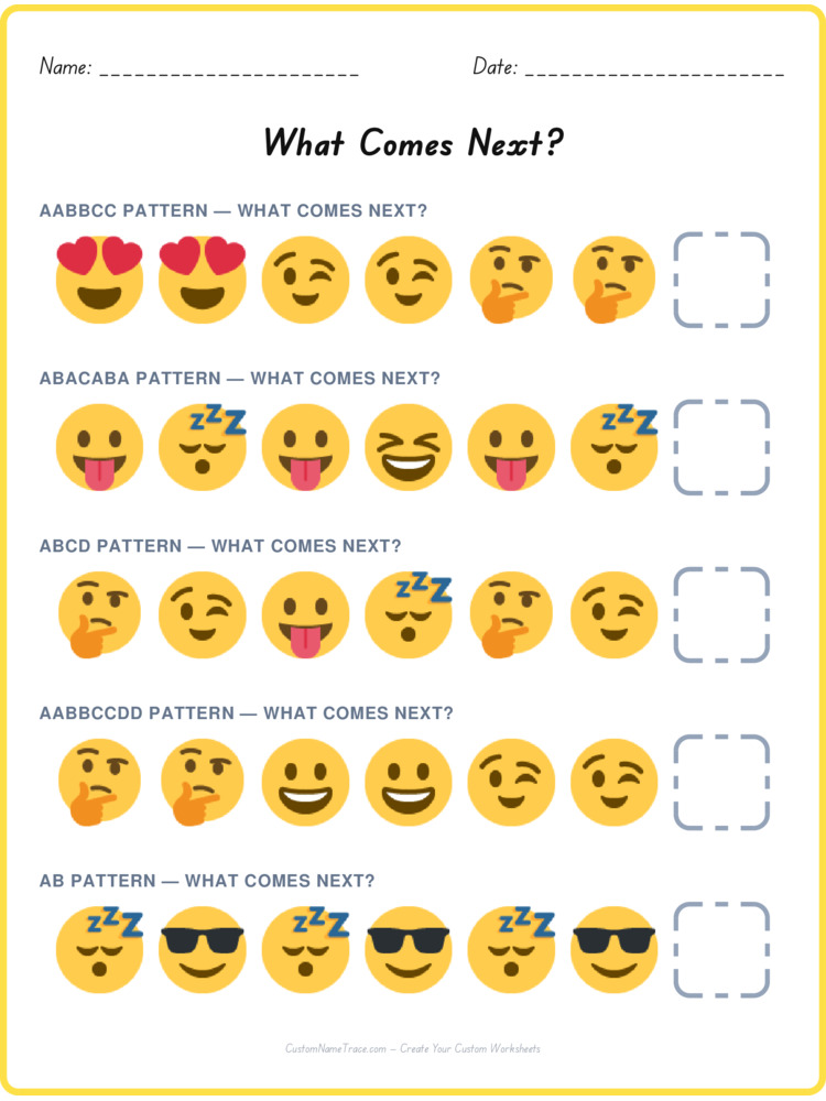 Mixed Review pattern worksheet 147 for kids