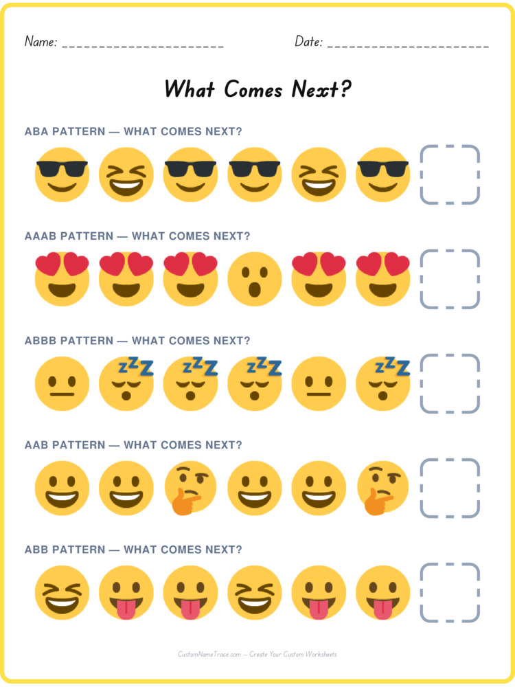 Mixed Review pattern worksheet 148 for kids