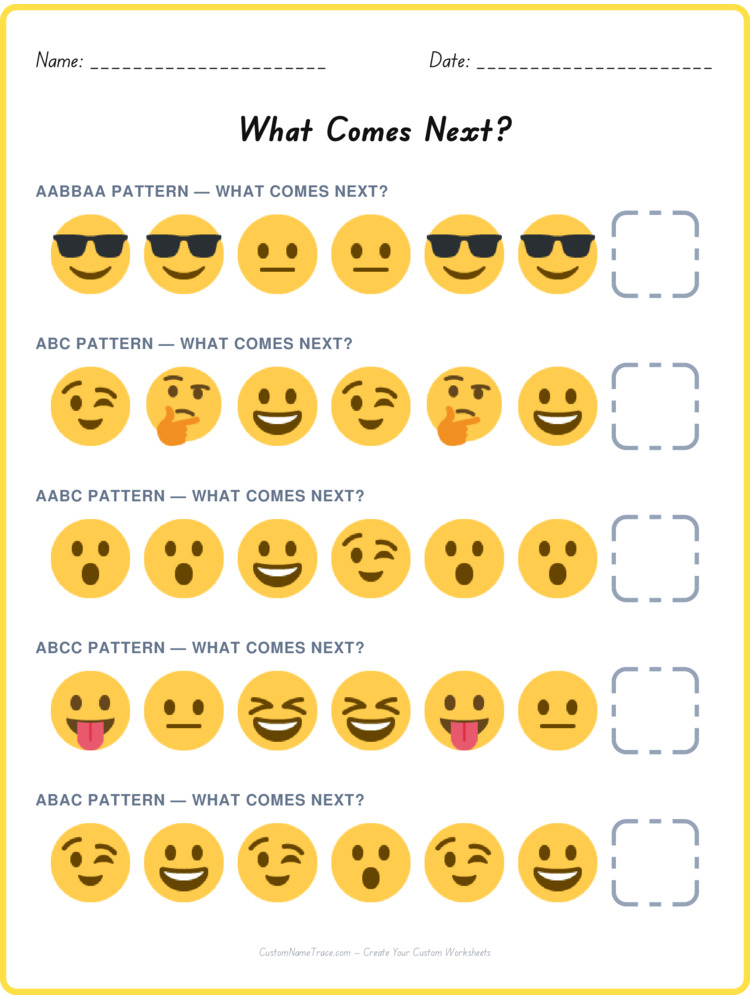 Mixed Review pattern worksheet 149 for kids
