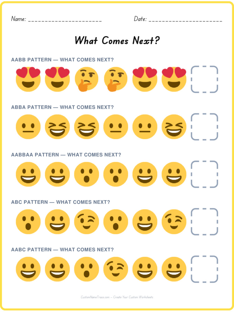 Mixed Review pattern worksheet 15 for kids