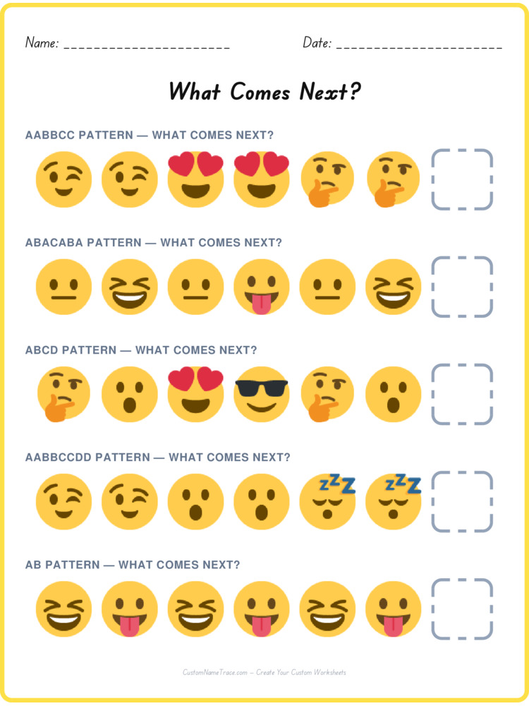 Mixed Review pattern worksheet 150 for kids