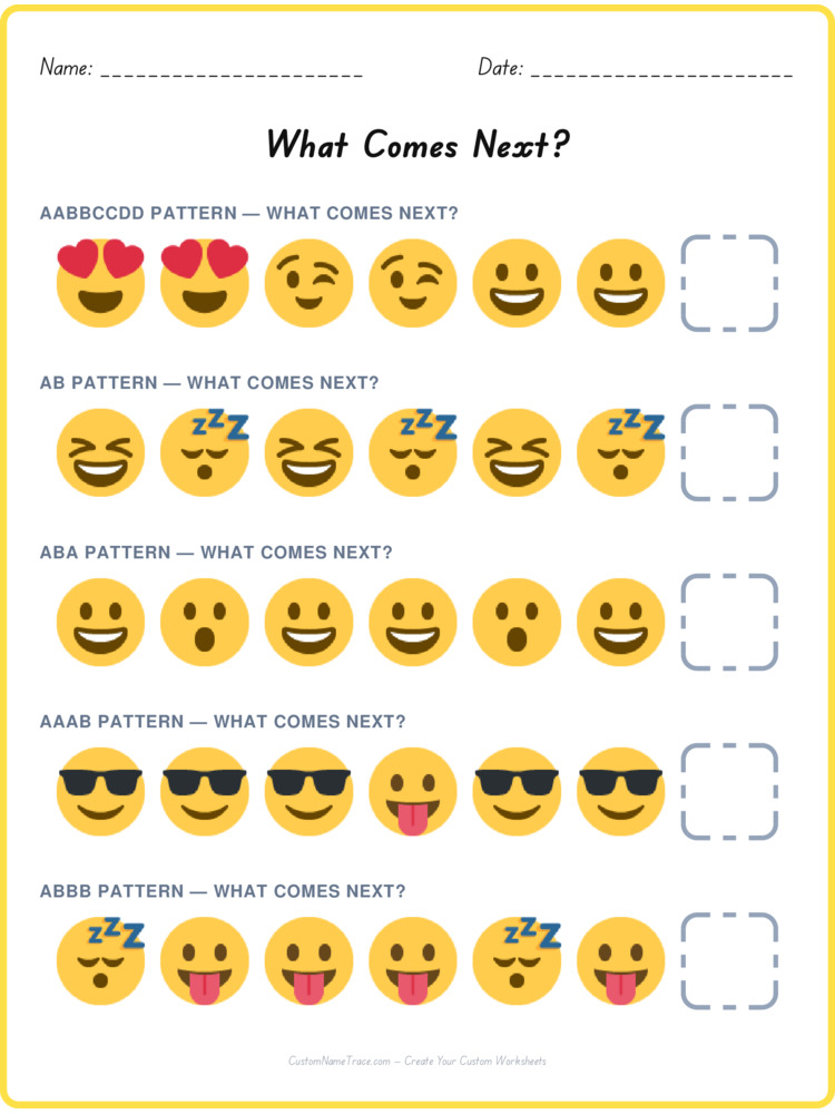 Mixed Review pattern worksheet 153 for kids