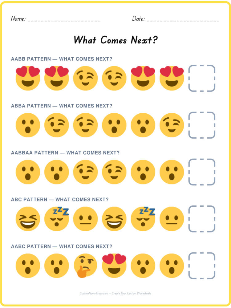 Mixed Review pattern worksheet 154 for kids