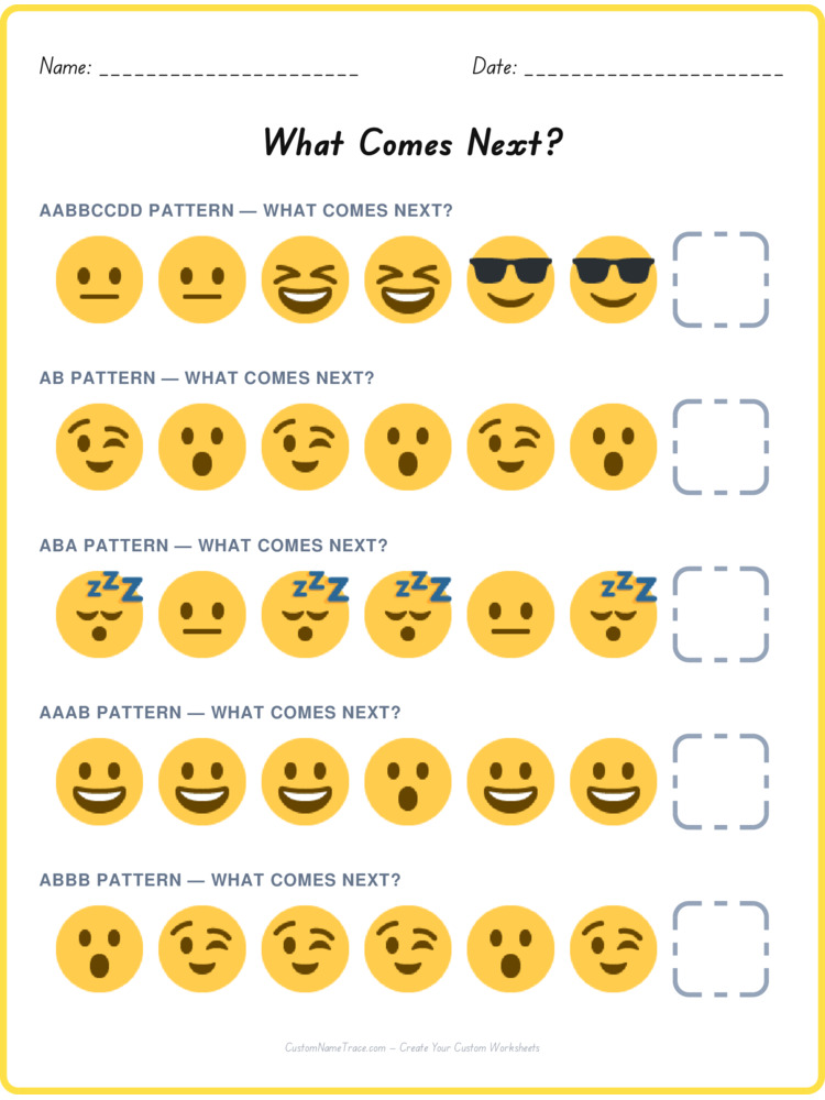 Mixed Review pattern worksheet 156 for kids