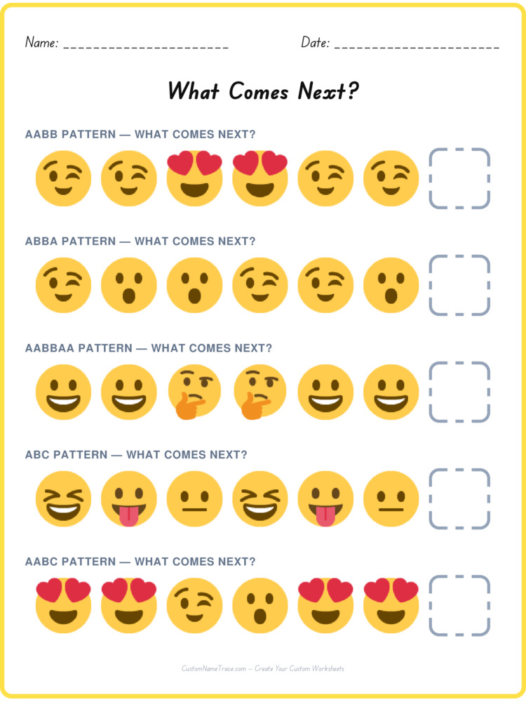 Mixed Review pattern worksheet 158 for kids