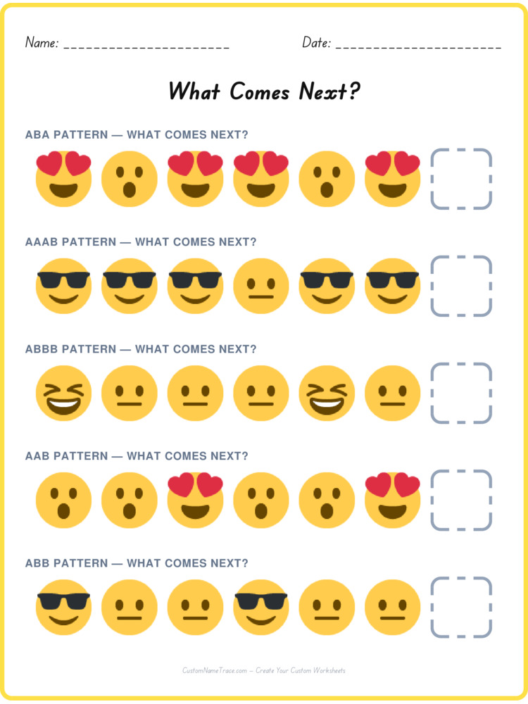 Mixed Review pattern worksheet 16 for kids