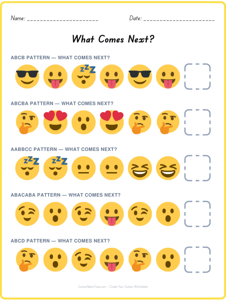 Mixed Review pattern worksheet 160 for kids