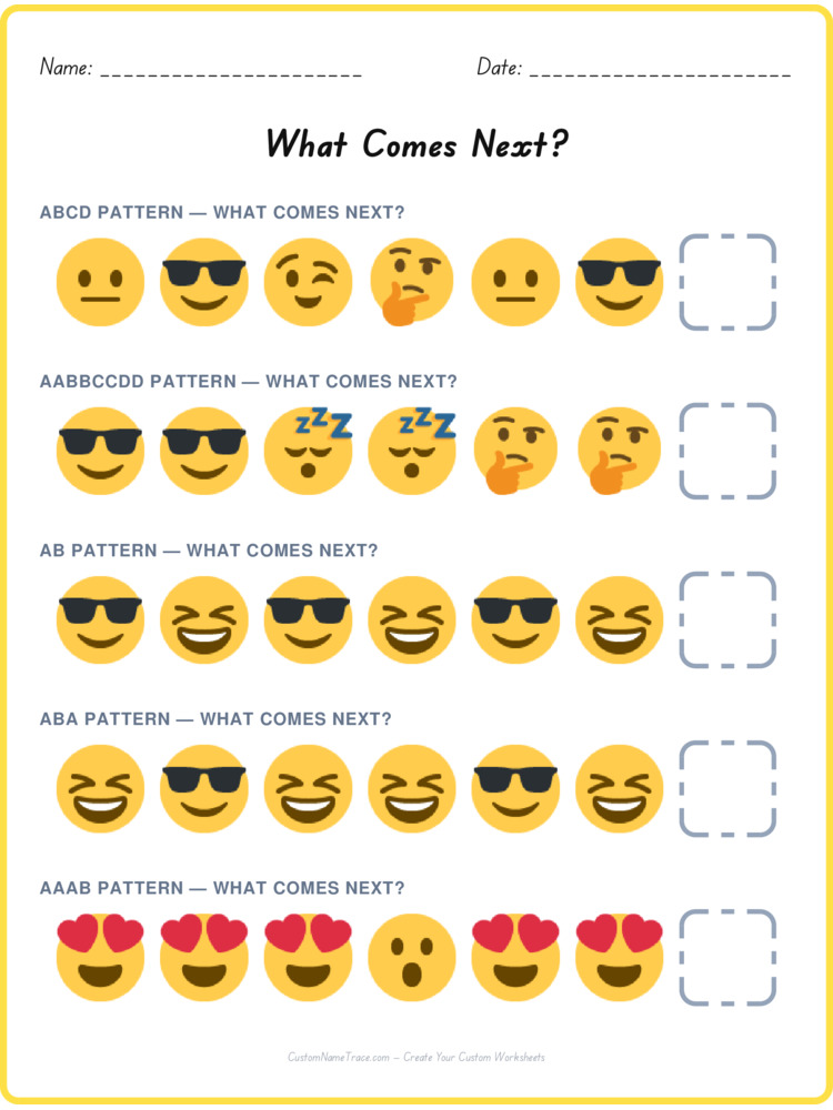 Mixed Review pattern worksheet 164 for kids