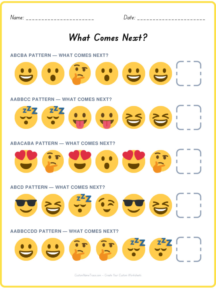 Mixed Review pattern worksheet 17 for kids