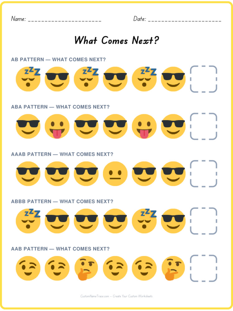Mixed Review pattern worksheet 170 for kids