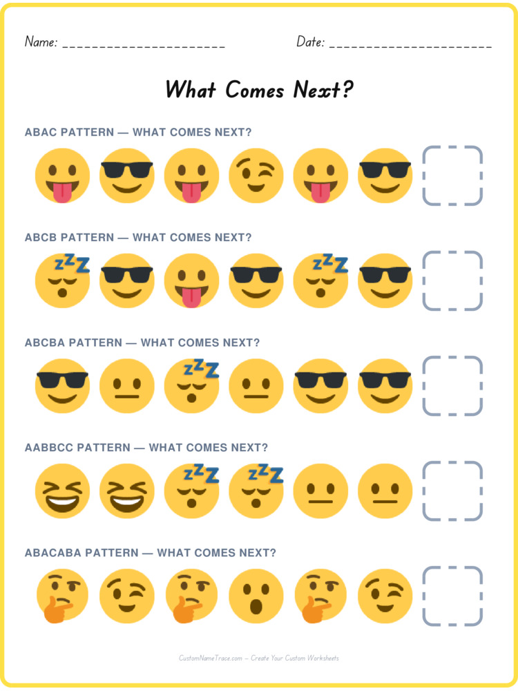 Mixed Review pattern worksheet 171 for kids