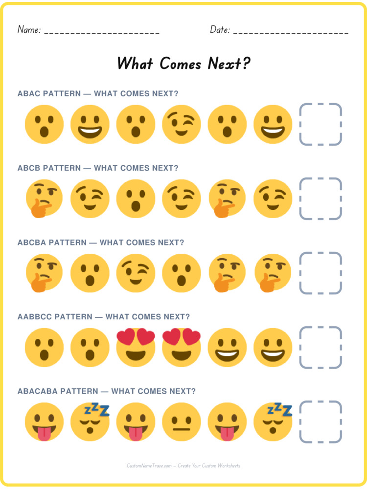 Mixed Review pattern worksheet 172 for kids