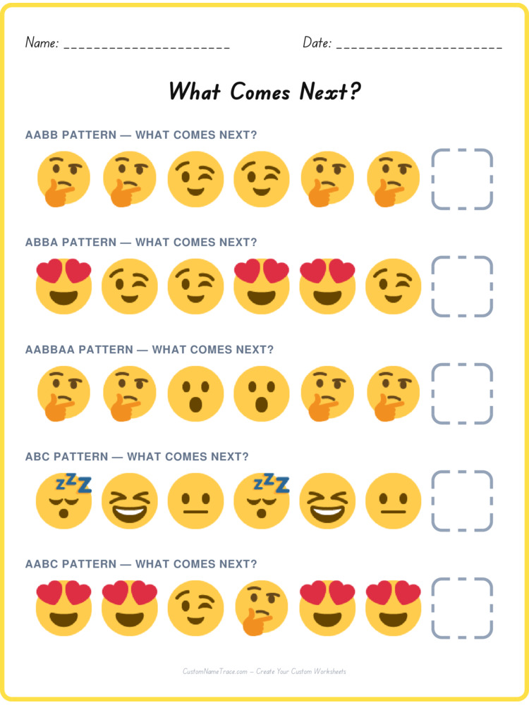 Mixed Review pattern worksheet 173 for kids