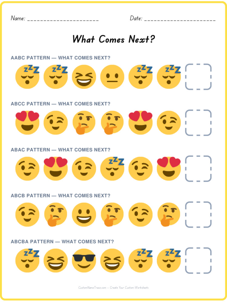 Mixed Review pattern worksheet 175 for kids