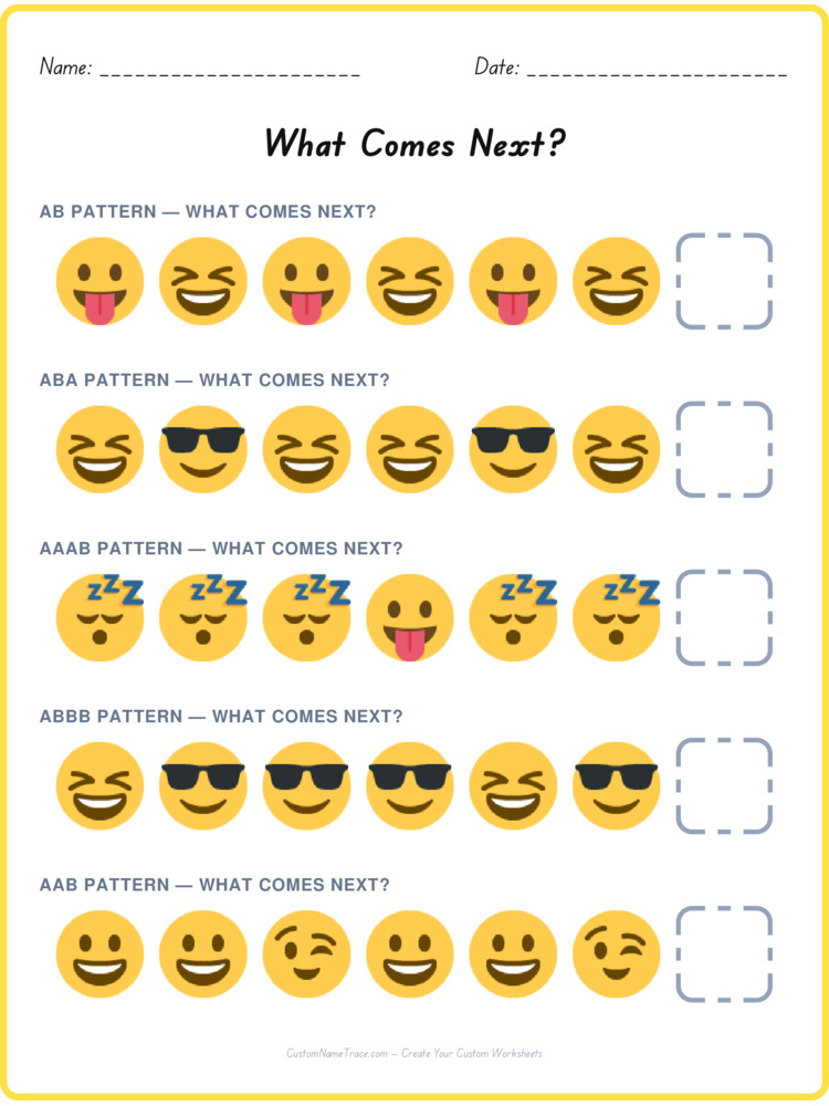 Mixed Review pattern worksheet 176 for kids