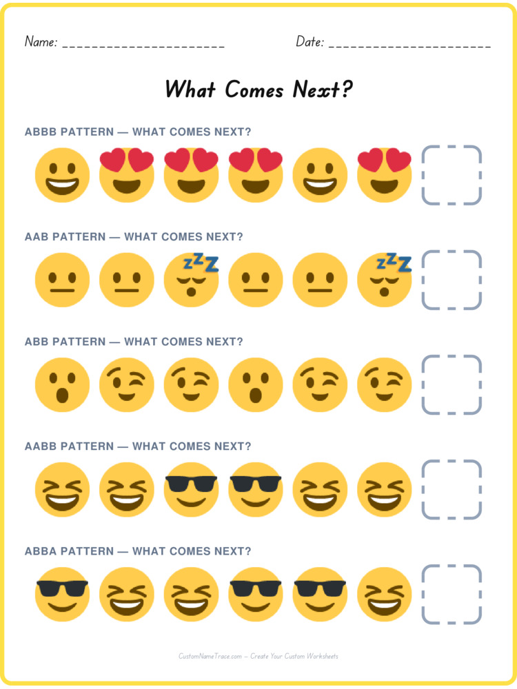 Mixed Review pattern worksheet 18 for kids